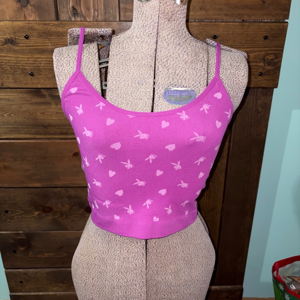PLAYBOY Purple Graphic Crop Top